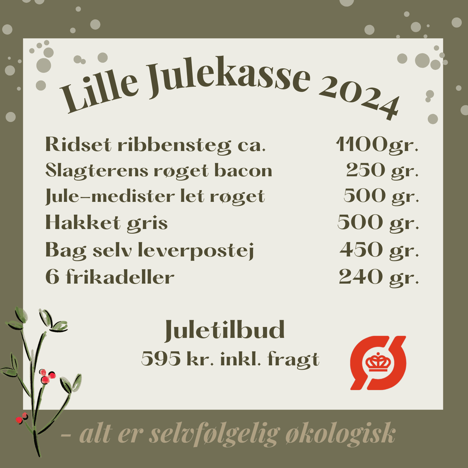 Julekasser med øko specialiteter fra Hestbjerg Økologi